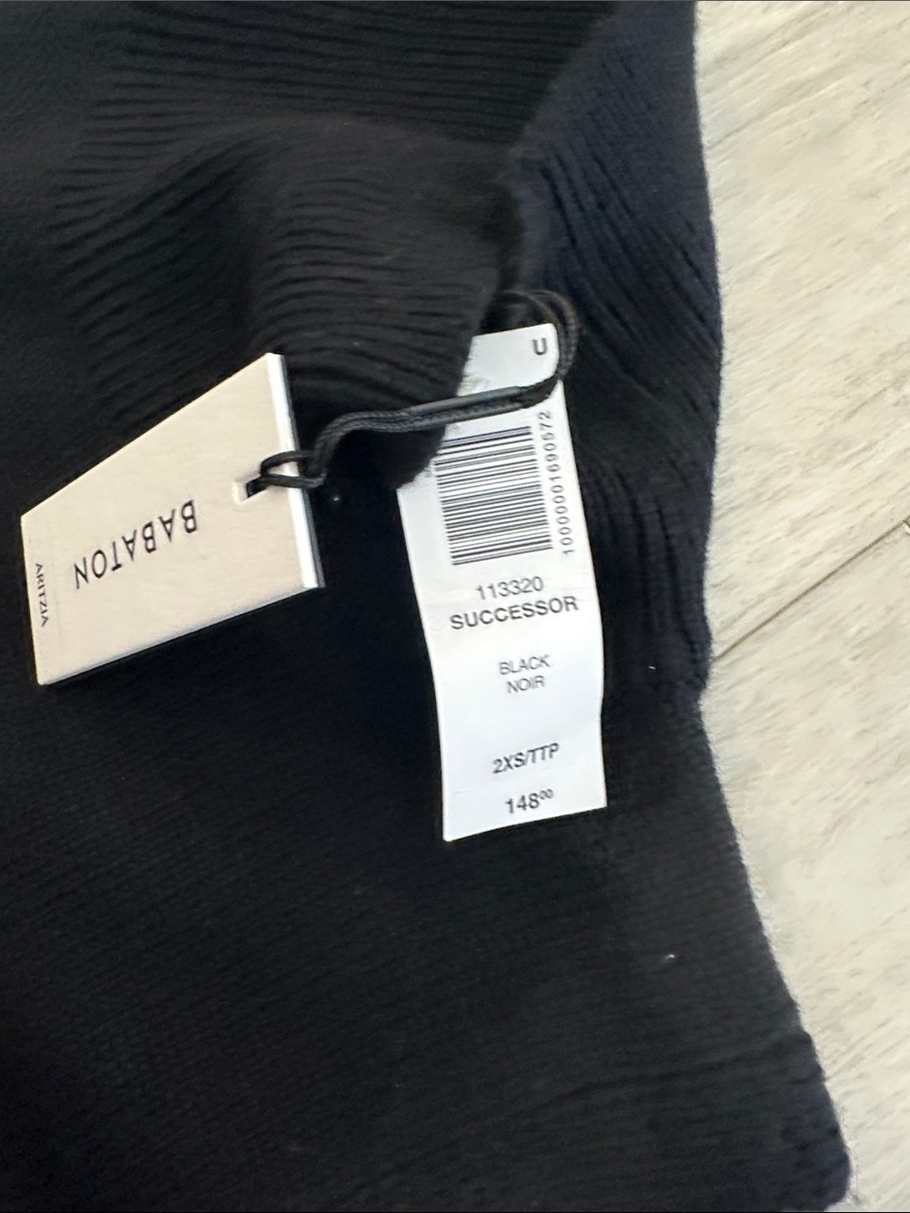 NWT Aritzia Babaton Successor Sleeveless Turtleneck Sweater Vest 2XS Black - Picture 3 of 5